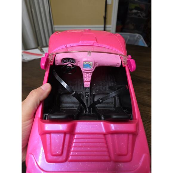 Mattel Barbie Pink Glitter Glam Convertible Car DVX59 2 Seater Push Vehicle 2016 - Picture 5 of 16